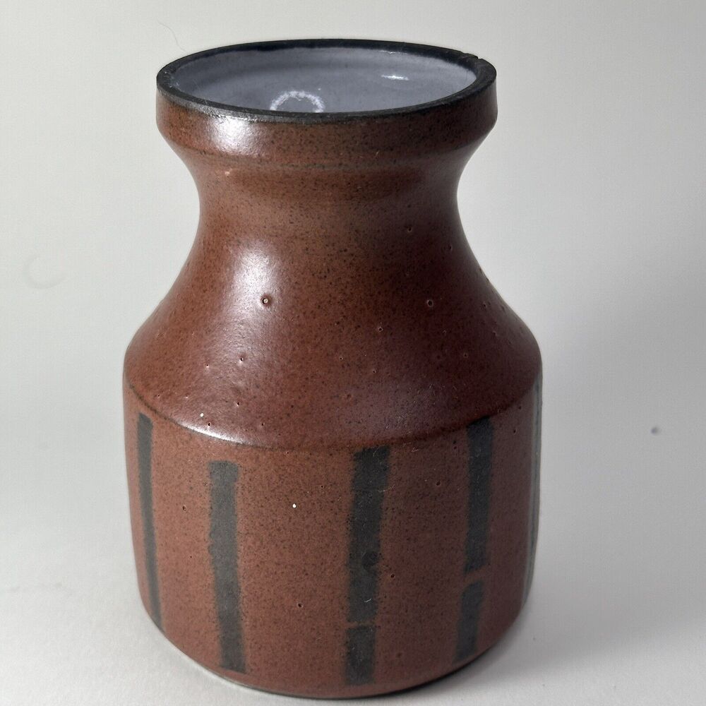 Ceramic Pottery Small Vase 4.5" Tall MCM Rustic Primitive MCM - Picture 3 of 9